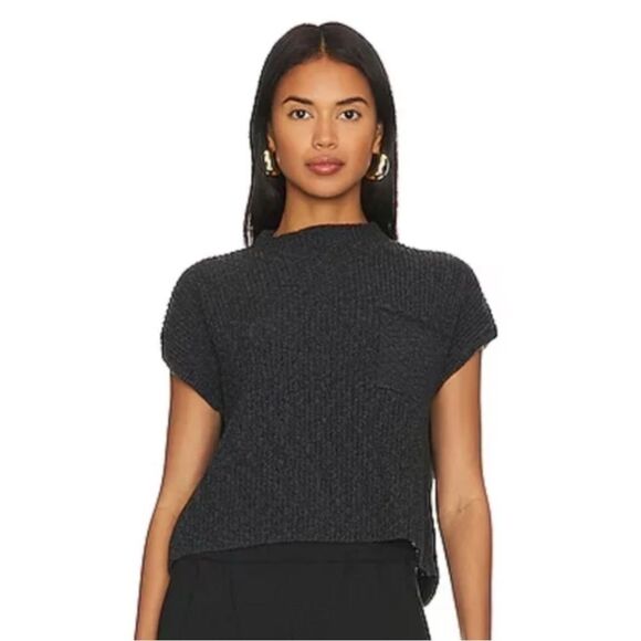 Free People Freya Sweater in Black Charcoal Combo, XS - Picture 1 of 4